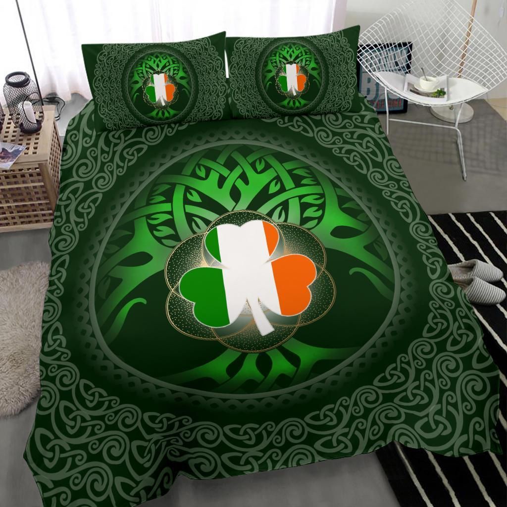 irish shamrock and tree of life shamrock st patricks day duvet cover bedding set 2854