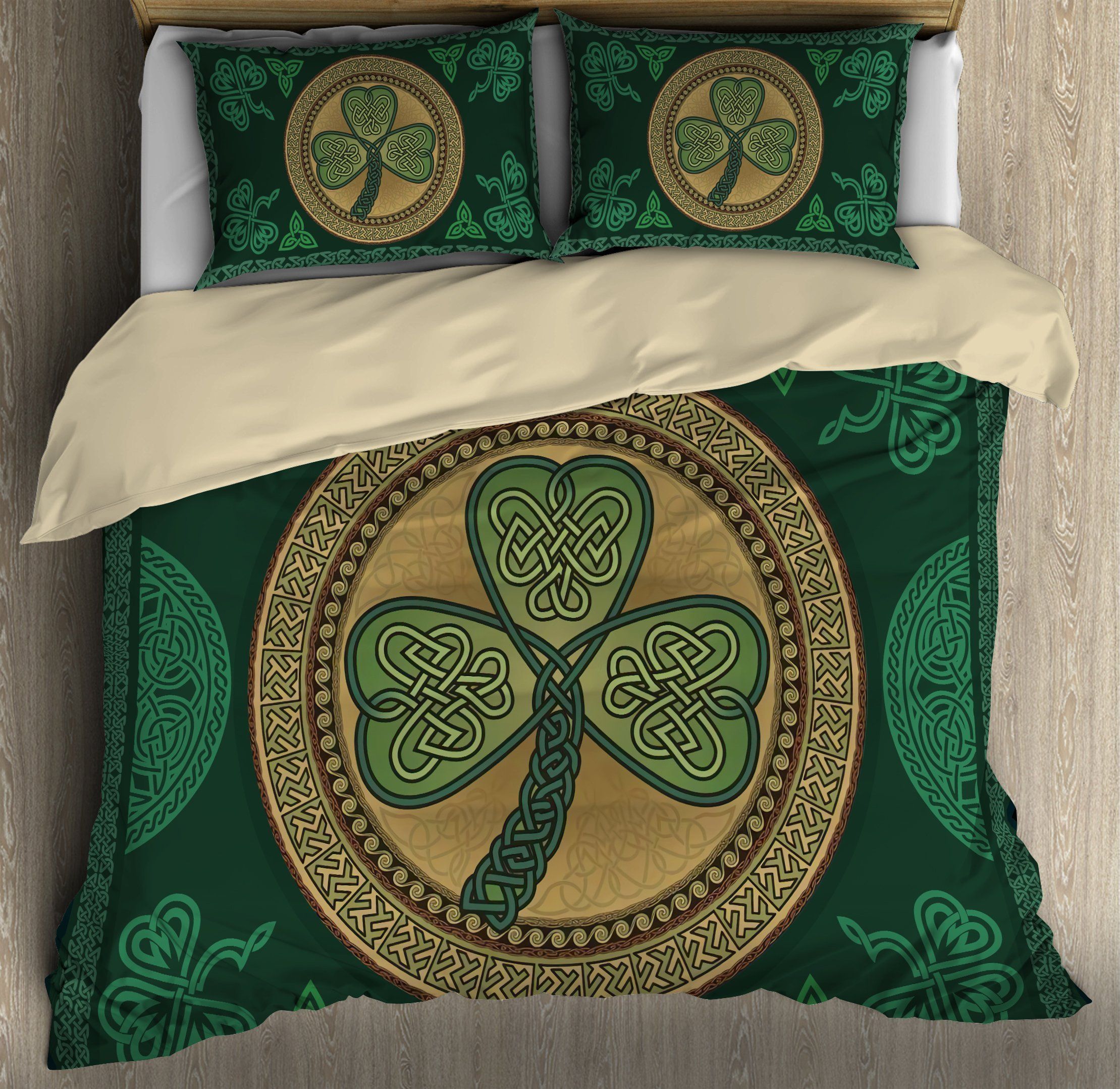 irish shamrock pattern st patricks day duvet cover bedding set 1176