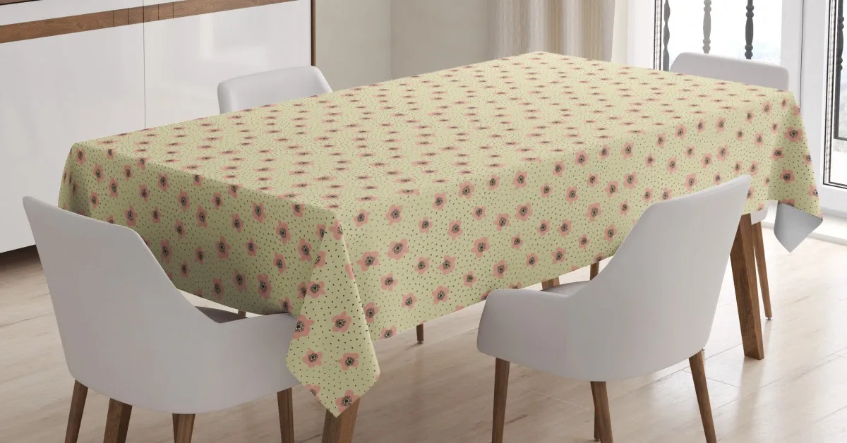 Irregular Dots And Flowers 3D Printed Tablecloth Table Decor irregular dots and flowers 3d printed tablecloth table decor 4978
