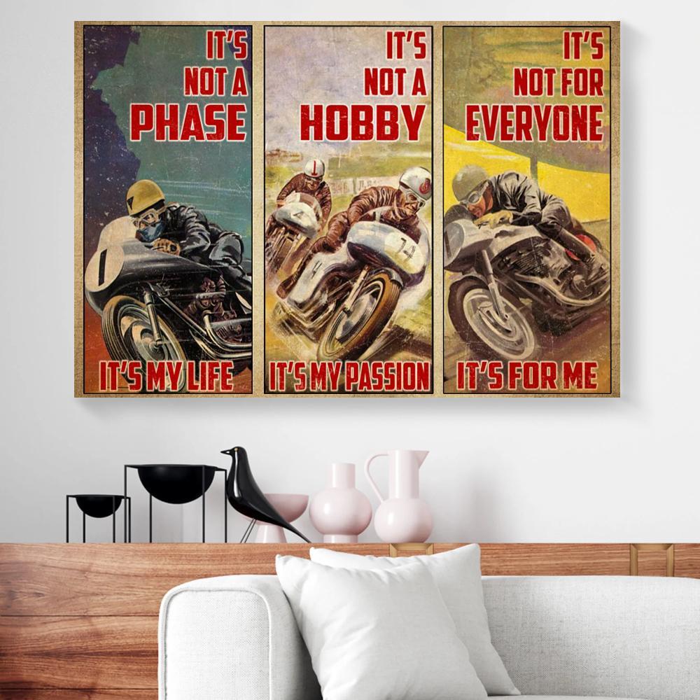 its not a phase its my life motorcycle horizontal canvas prints wall art decor 1649