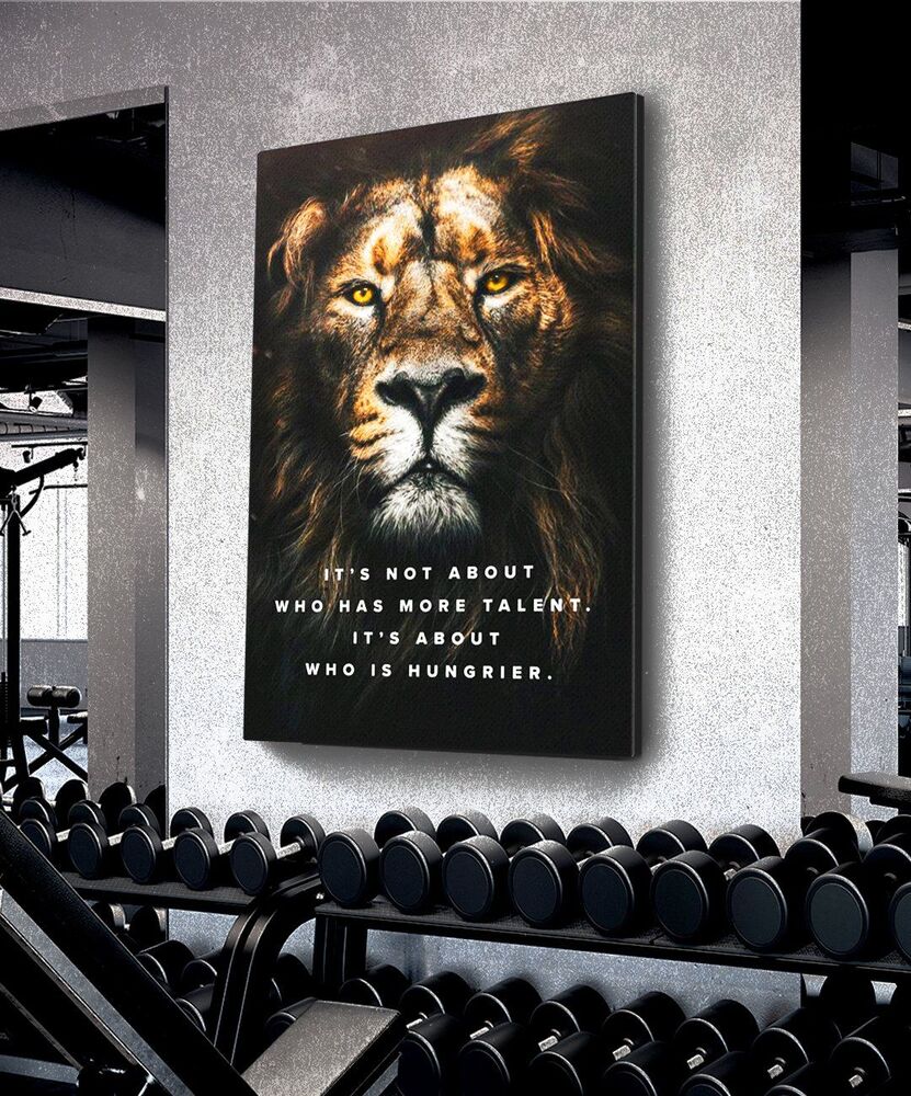 its not about who has more talent lion motivational canvas print wall art decor 7877