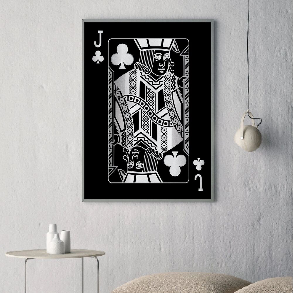 Jack Of Clubs Silver Motivational Positive Canvas Print - Wall Art Decor jack of clubs silver motivational positive canvas print wall art decor 2645