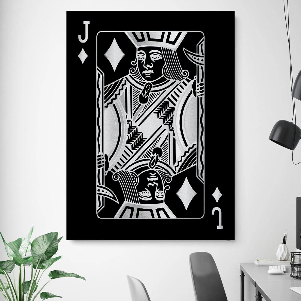 Jack Of Diamonds Silver Motivational Positive Canvas Print - Wall Art Decor jack of diamonds silver motivational positive canvas print wall art decor 6249