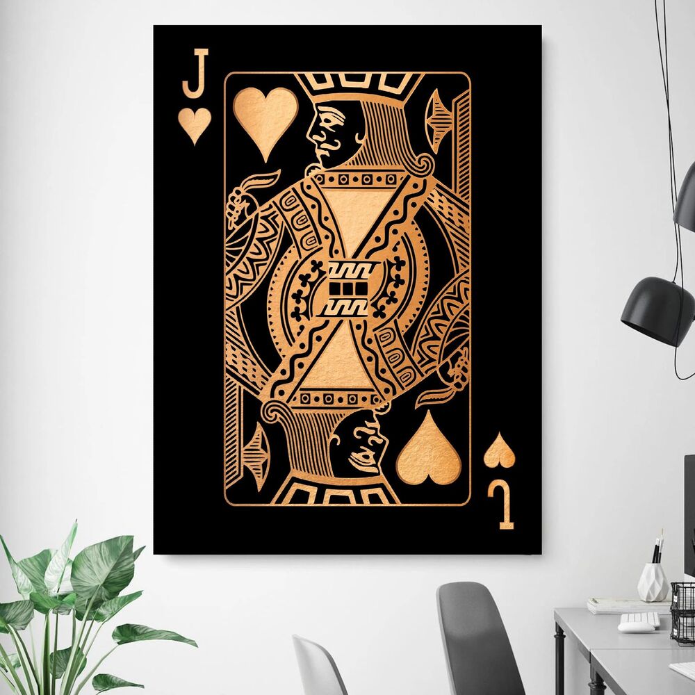 Jack Of Hearts Gold Motivational Positive Canvas Print - Wall Art Decor jack of hearts gold motivational positive canvas print wall art decor 3709