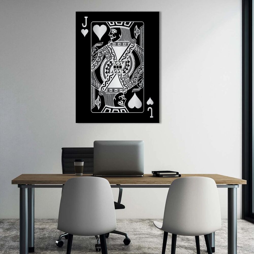 jack of hearts silver motivational positive canvas print wall art decor 7541