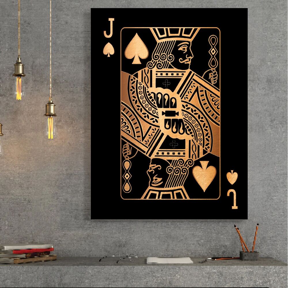 jack of spades gold motivational positive canvas print wall art decor 6876