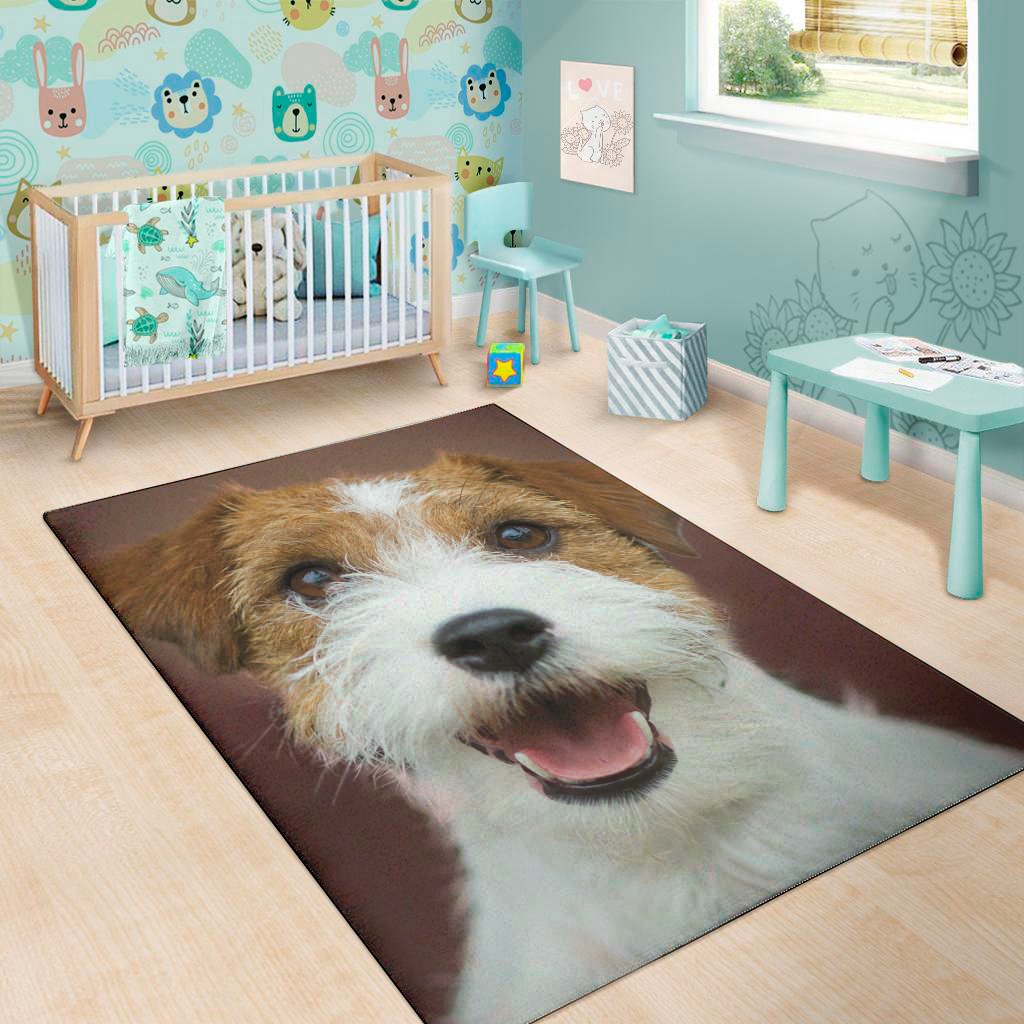 jack russell terrier portrait print area rug floor decor 3744