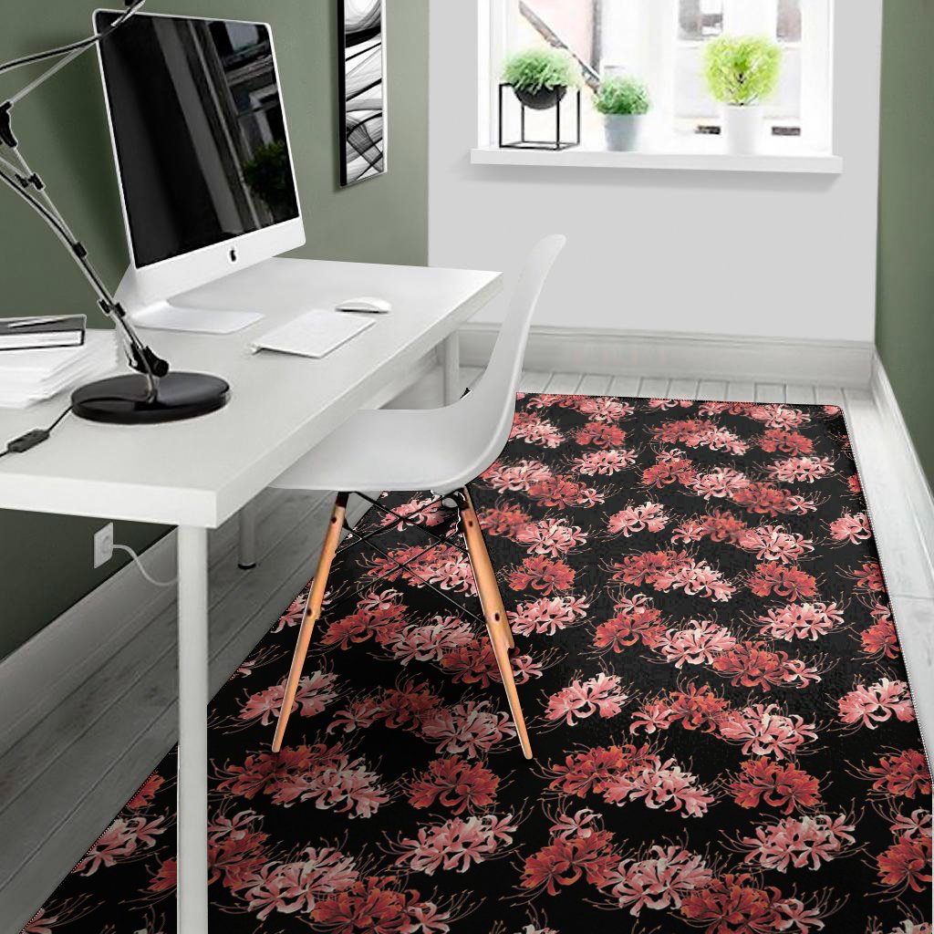 japanese cluster amaryllis pattern print area rug floor decor 1580