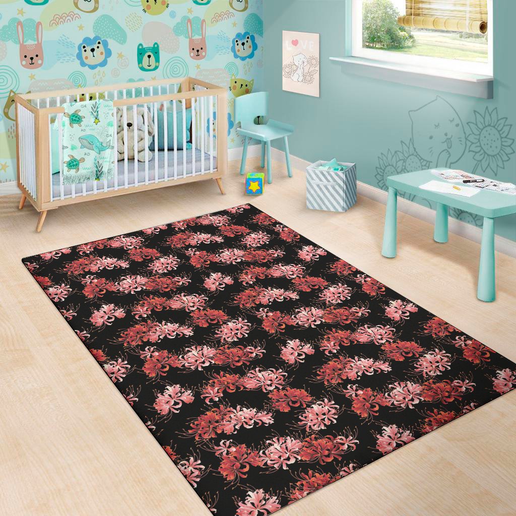 japanese cluster amaryllis pattern print area rug floor decor 5208
