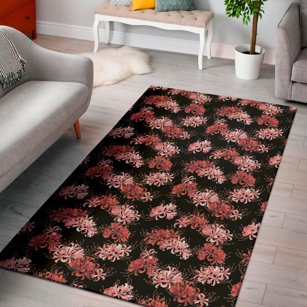 japanese cluster amaryllis pattern print area rug floor decor 8020