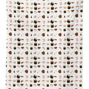 Japanese Cuisine Elements 3D Printed Tablecloth Table Decor 1 japanese cuisine elements 3d printed tablecloth table decor 5242