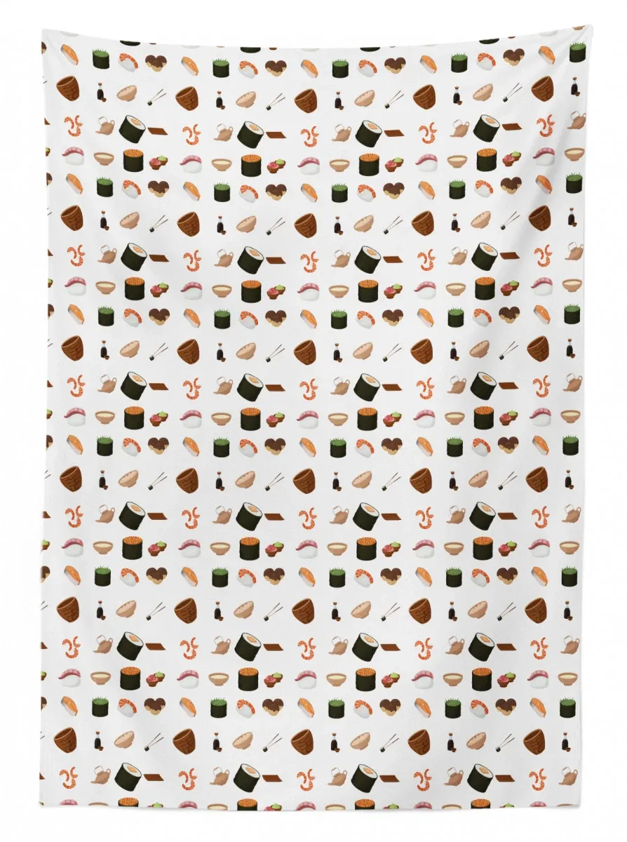 Japanese Cuisine Elements 3D Printed Tablecloth Table Decor japanese cuisine elements 3d printed tablecloth table decor 5242