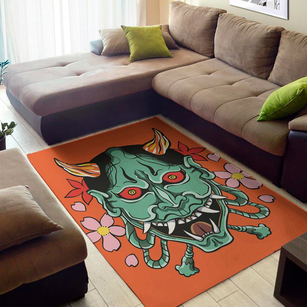 Japanese Demon Print Area Rug Floor Decor japanese demon print area rug floor decor 2735