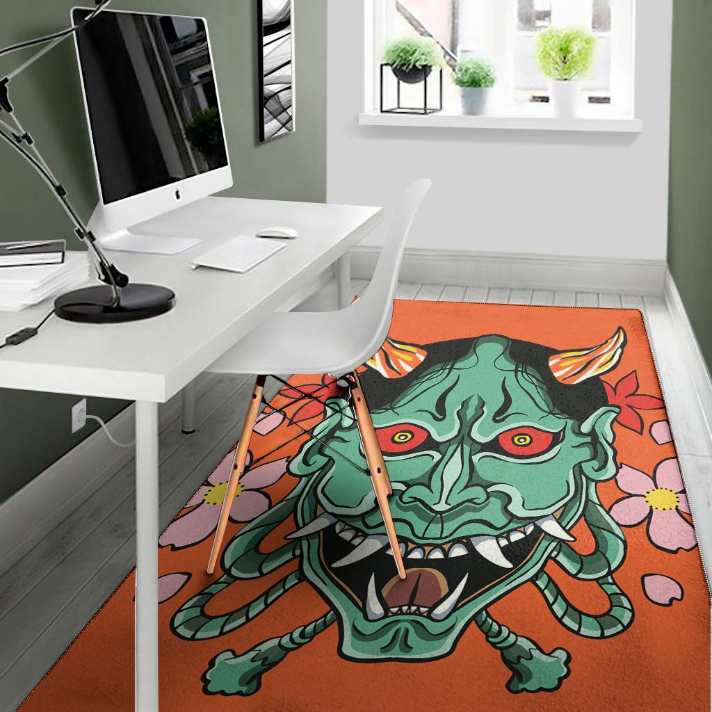 japanese demon print area rug floor decor 7110