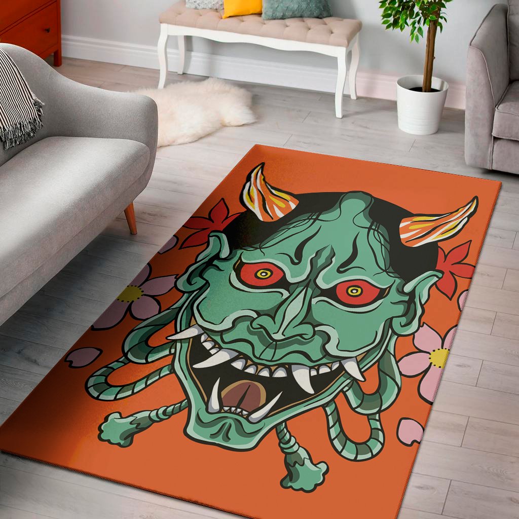 Japanese Demon Print Area Rug Floor Decor japanese demon print area rug floor decor 8545