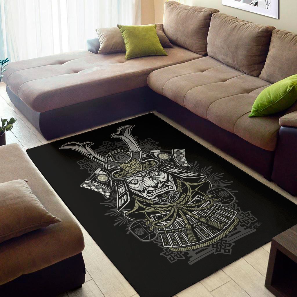 japanese samurai warrior print area rug floor decor 2830