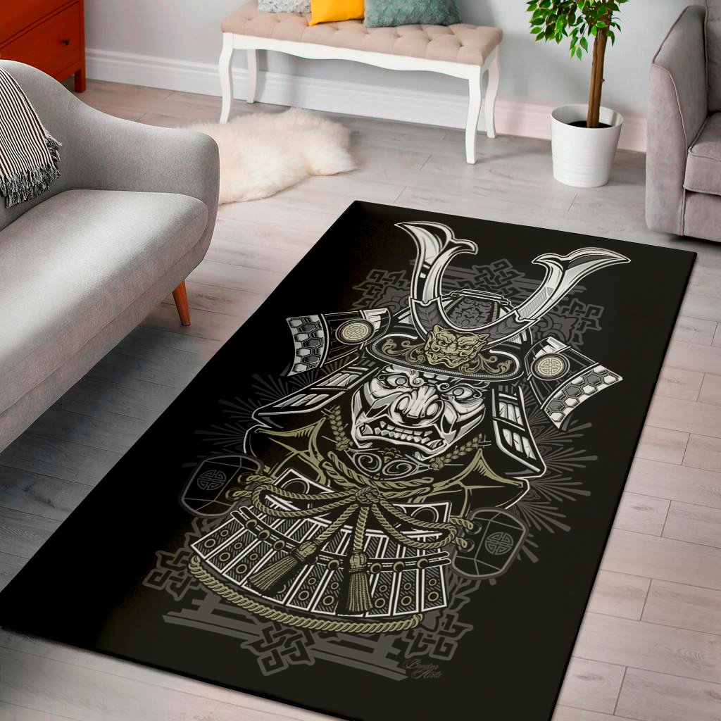 japanese samurai warrior print area rug floor decor 2941