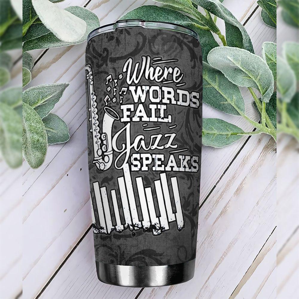Jazz BW Personalized Stainless Steel Tumbler jazz bw personalized stainless steel tumbler 4675