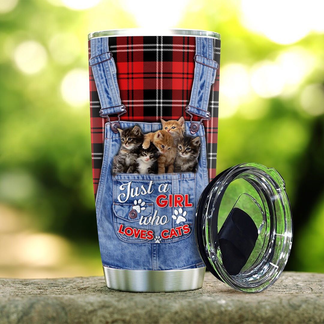 Jeans Girls Love Cats Personalized Stainless Steel Tumbler jeans girls love cats personalized stainless steel tumbler 6491