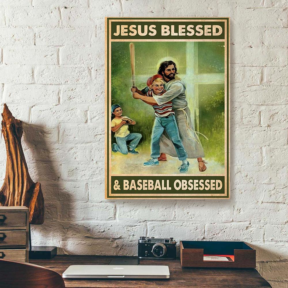 jesus blessed and football canvas prints wall art decor 2099