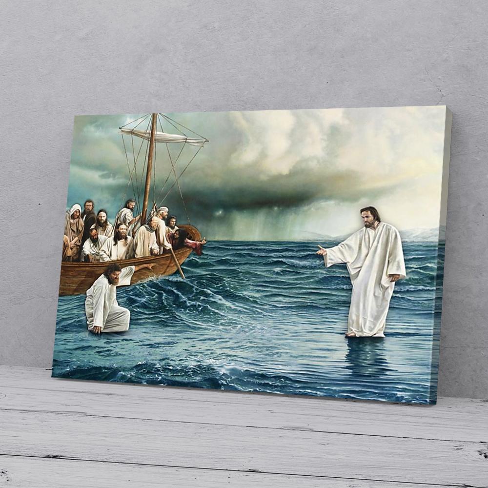 jesus christ walking on water canvas prints wall art decor 1999