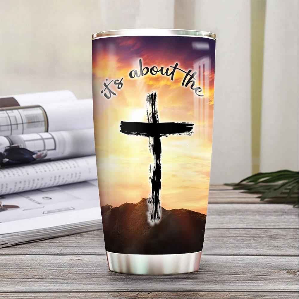 jesus cross personalized stainless steel tumbler 3955
