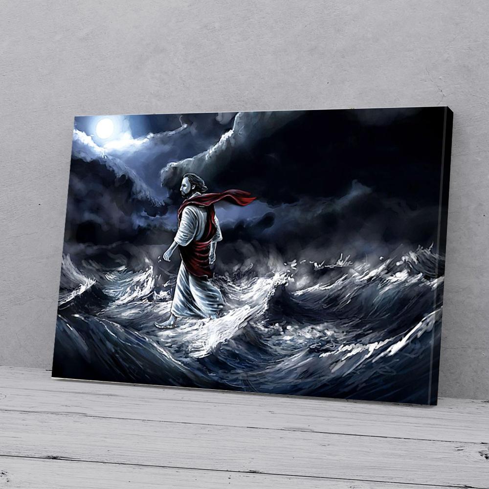 Jesus On Water Lightly Canvas Prints - Wall Art Decor jesus on water lightly canvas prints wall art decor 4562
