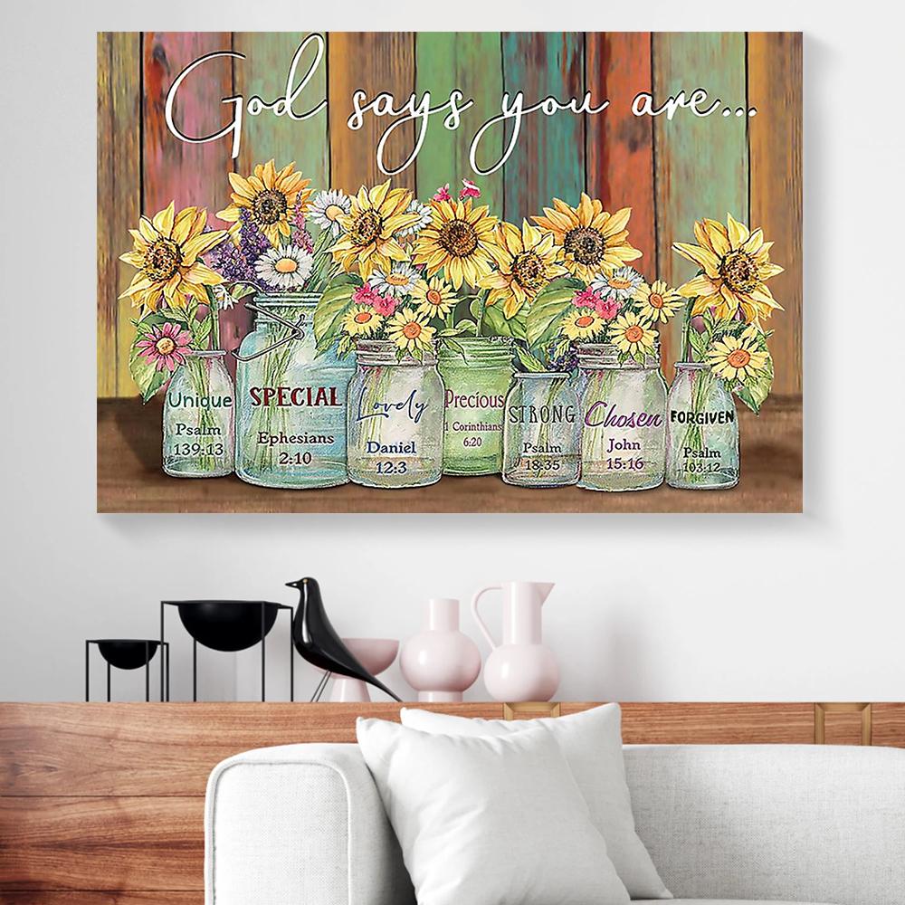 jesus sunflower canvas prints wall art decor 4166