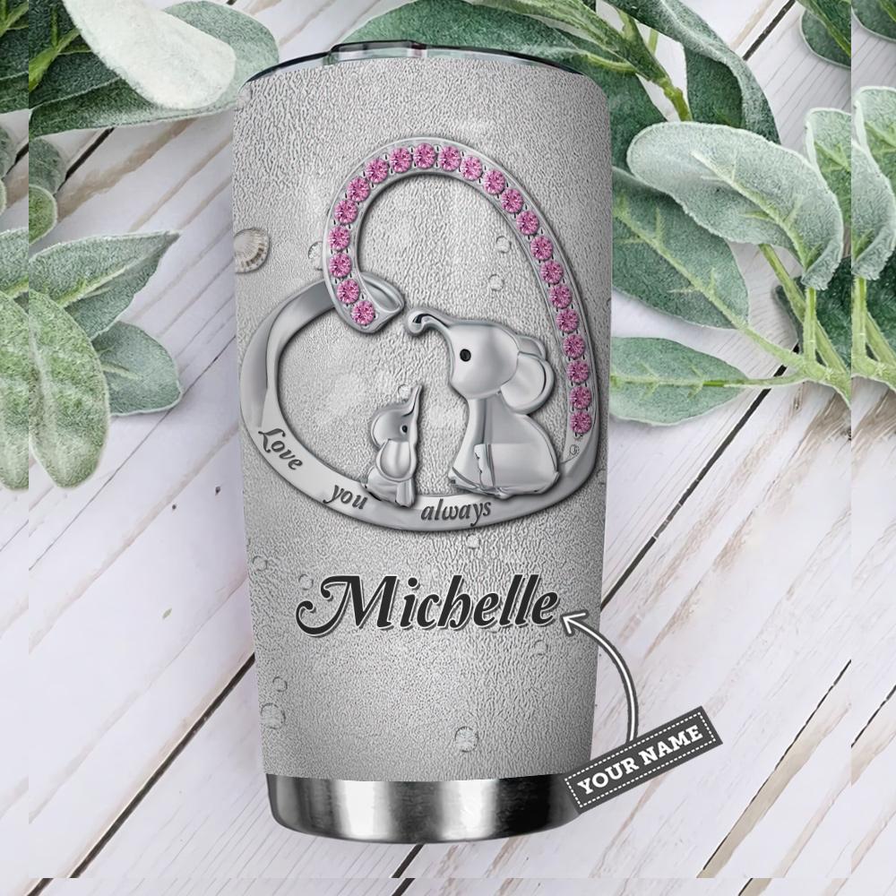 jewelry elephant mom to daughter personalized rmk stainless steel tumbler 7656