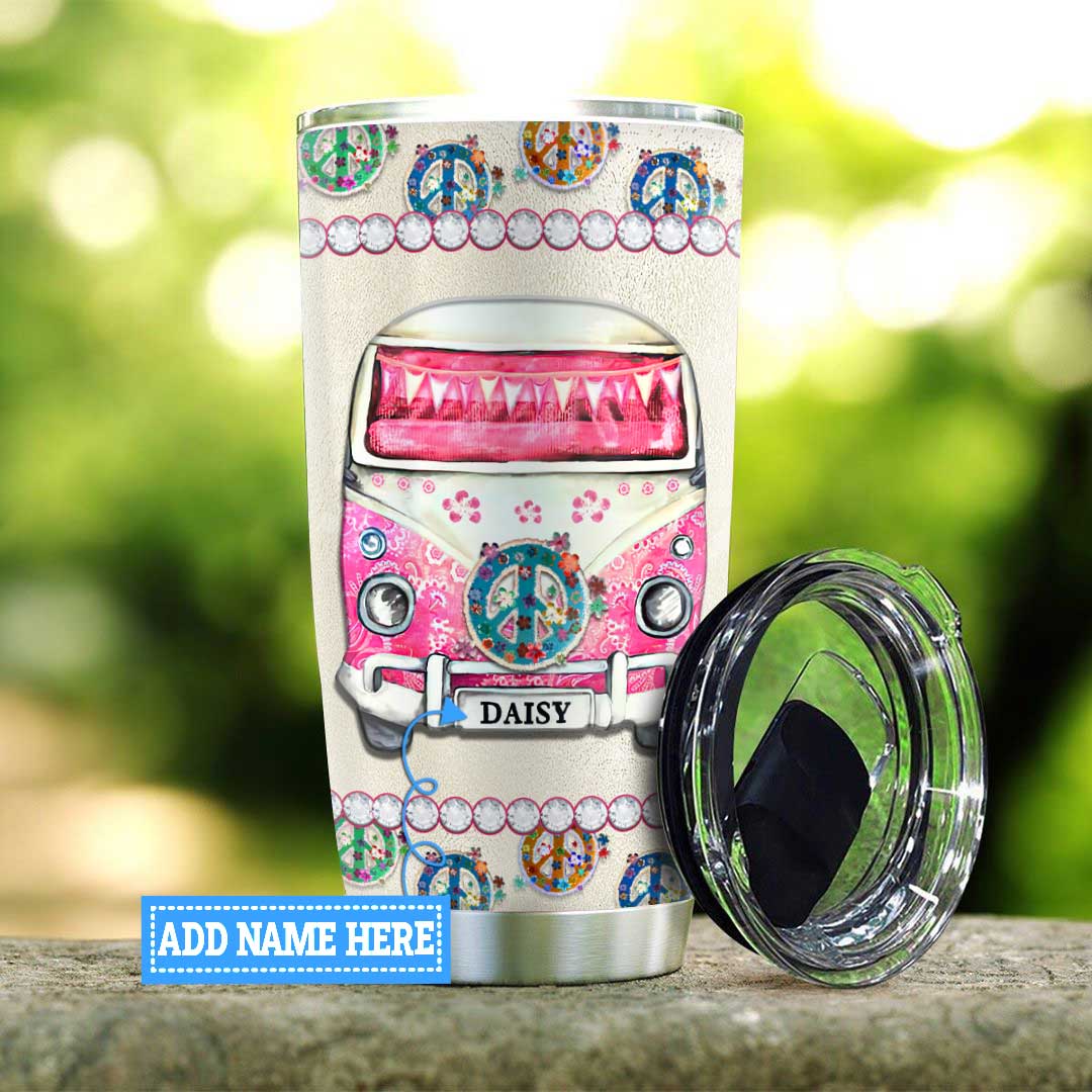 Jewelry Style Pink Hippie Van Personalized Stainless Steel Tumbler jewelry style pink hippie van personalized stainless steel tumbler 3175