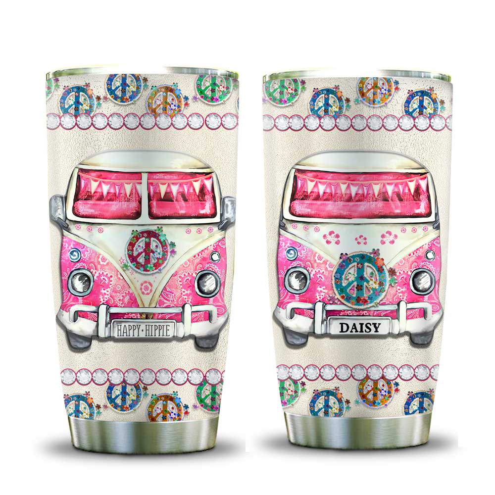 Jewelry Style Pink Hippie Van Personalized Stainless Steel Tumbler jewelry style pink hippie van personalized stainless steel tumbler 3515