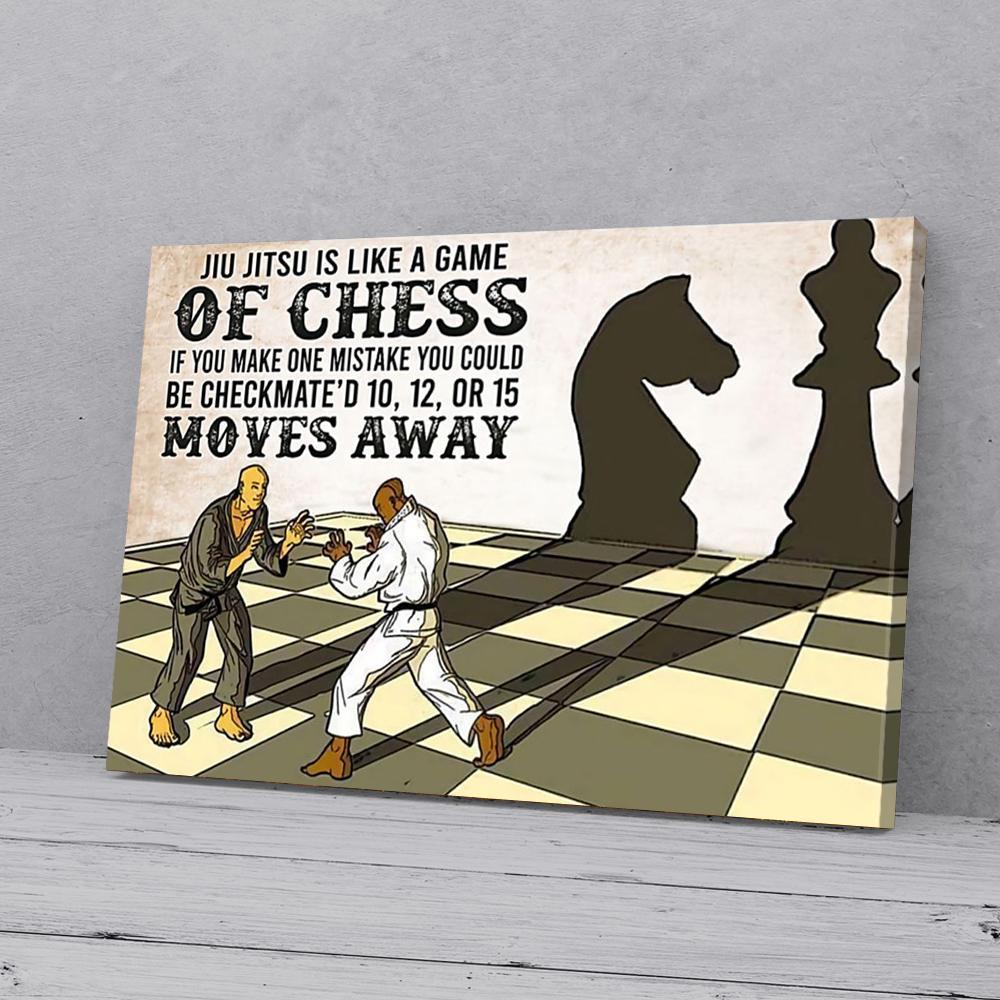 jiu jitsu is like a game of chess canvas prints wall art decor 3252