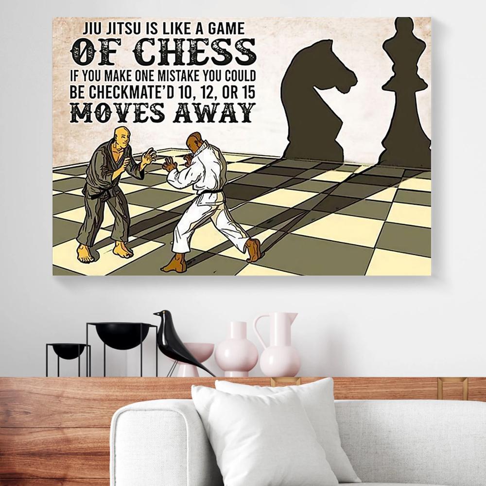 jiu jitsu is like a game of chess canvas prints wall art decor 5464