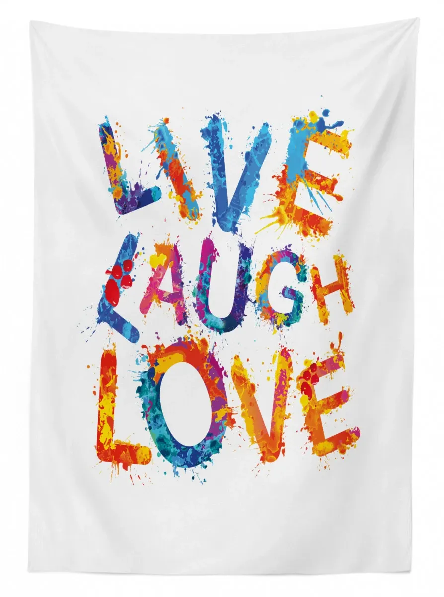 Joyful Words 3D Printed Tablecloth Table Decor joyful words 3d printed tablecloth table decor 2396