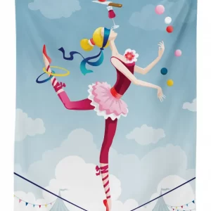 juggler woman trapeze 3d printed tablecloth table decor 1683