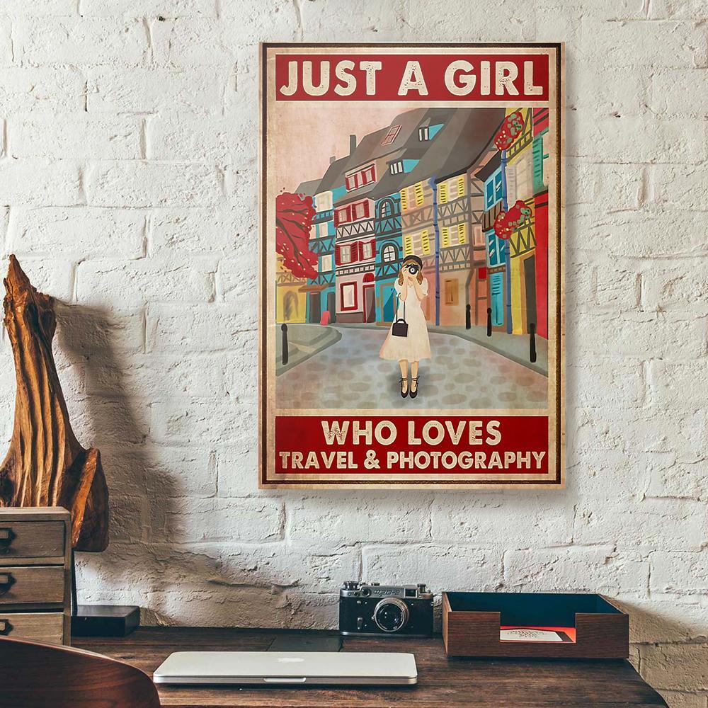 Just A Girl Loves Travel And Photography Canvas Prints - Wall Art Decor just a girl loves travel and photography canvas prints wall art decor 7447