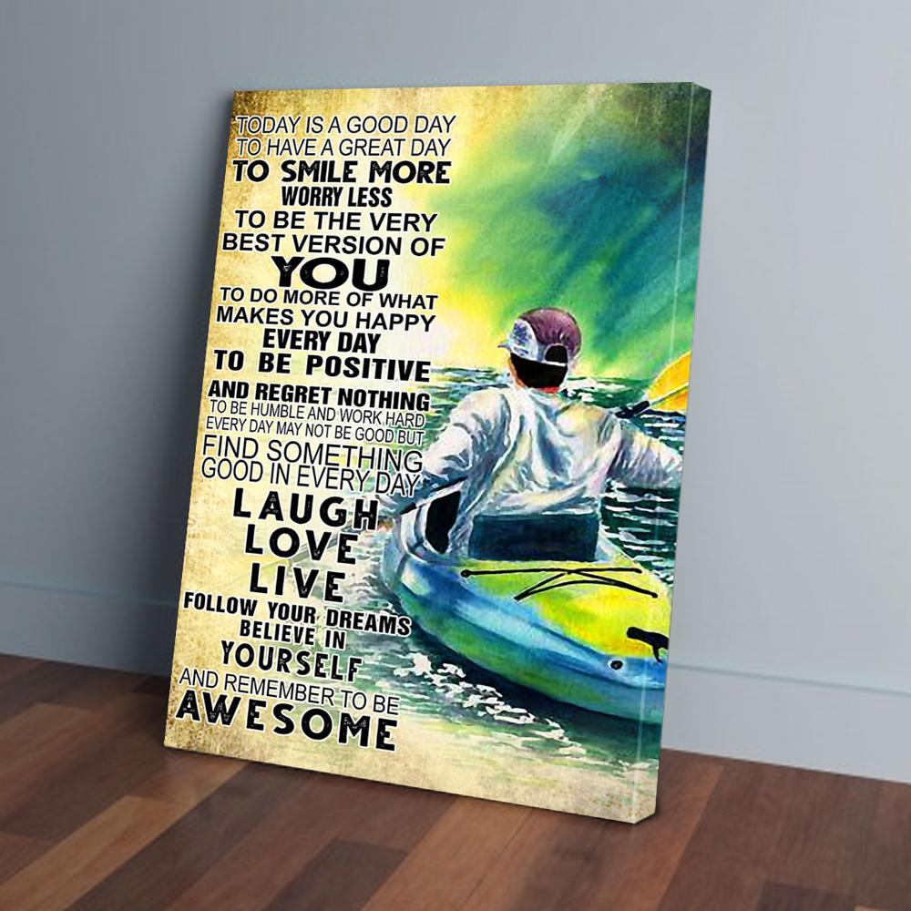 Kayak Man Vertical Canvas Prints - Wall Art Decor kayak man vertical canvas prints wall art decor 1348
