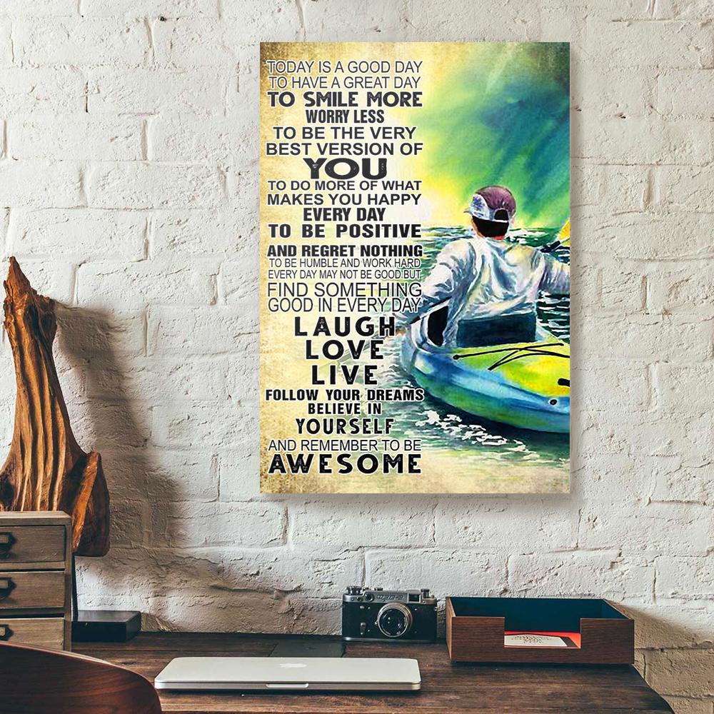 Kayak Man Vertical Canvas Prints - Wall Art Decor kayak man vertical canvas prints wall art decor 3733