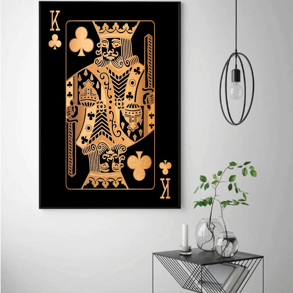 king of clubs gold motivational positive canvas print wall art decor 4703