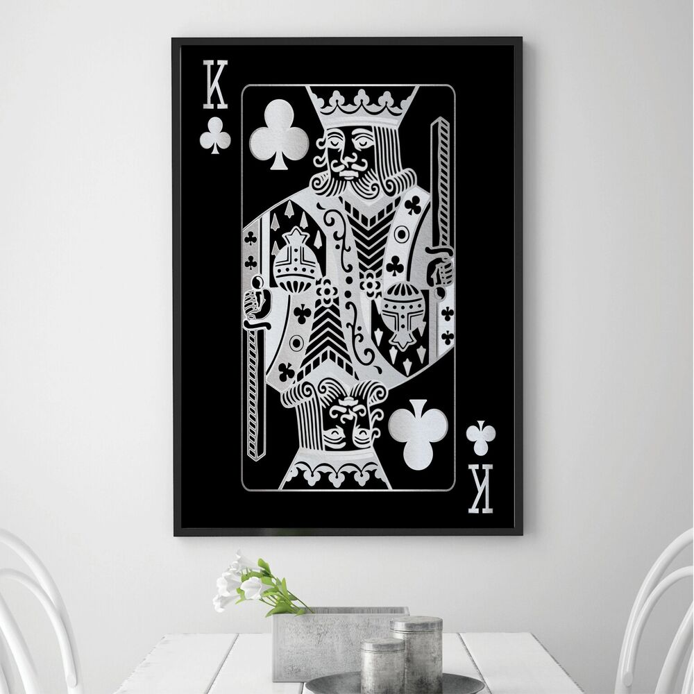 King Of Clubs Silver Motivational Positive Canvas Print - Wall Art Decor king of clubs silver motivational positive canvas print wall art decor 1806
