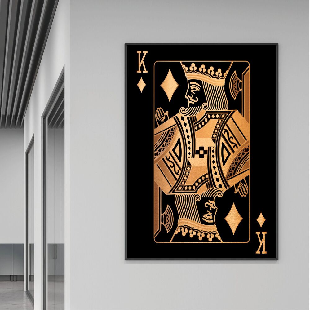 King Of Diamonds Gold Motivational Positive Canvas Print - Wall Art Decor king of diamonds gold motivational positive canvas print wall art decor 2546
