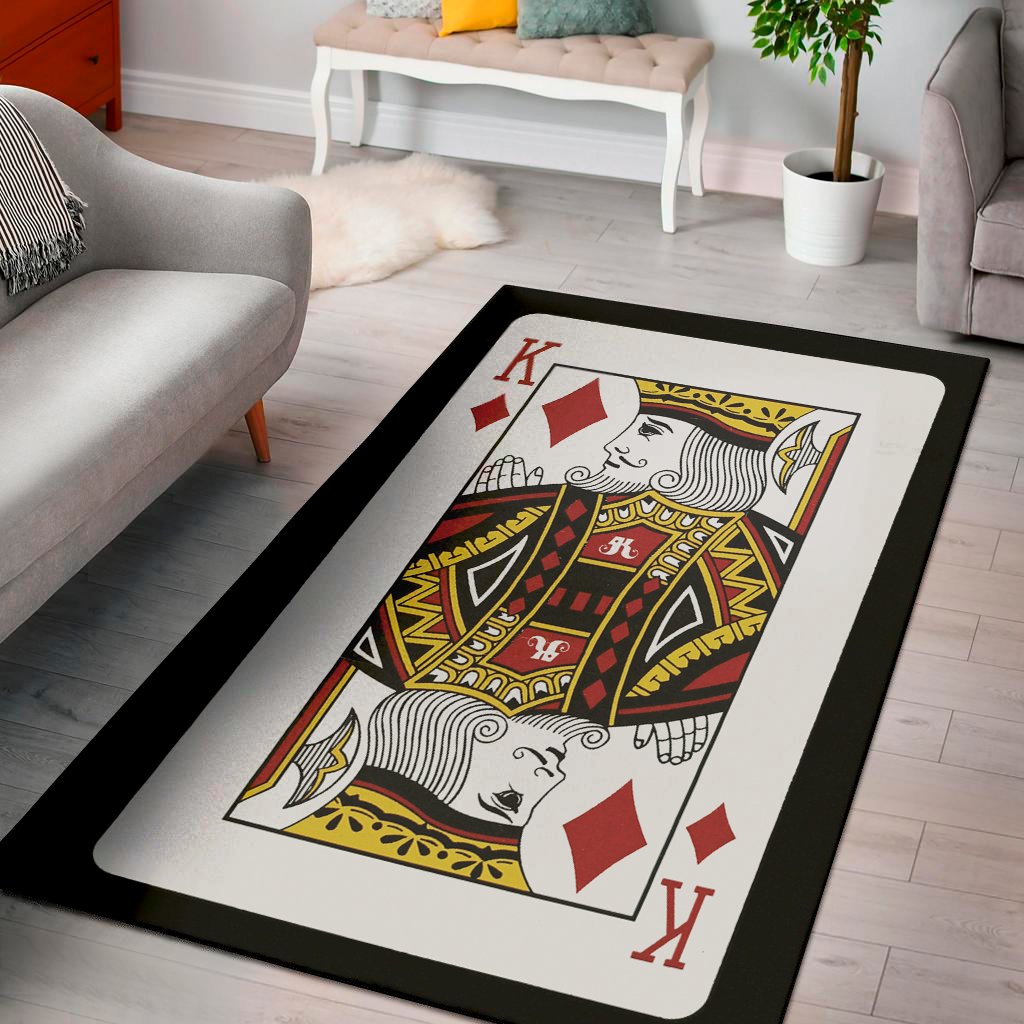 King Of Diamonds Playing Card Print Area Rug Floor Decor king of diamonds playing card print area rug floor decor 3650