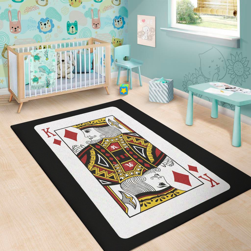 King Of Diamonds Playing Card Print Area Rug Floor Decor king of diamonds playing card print area rug floor decor 8147