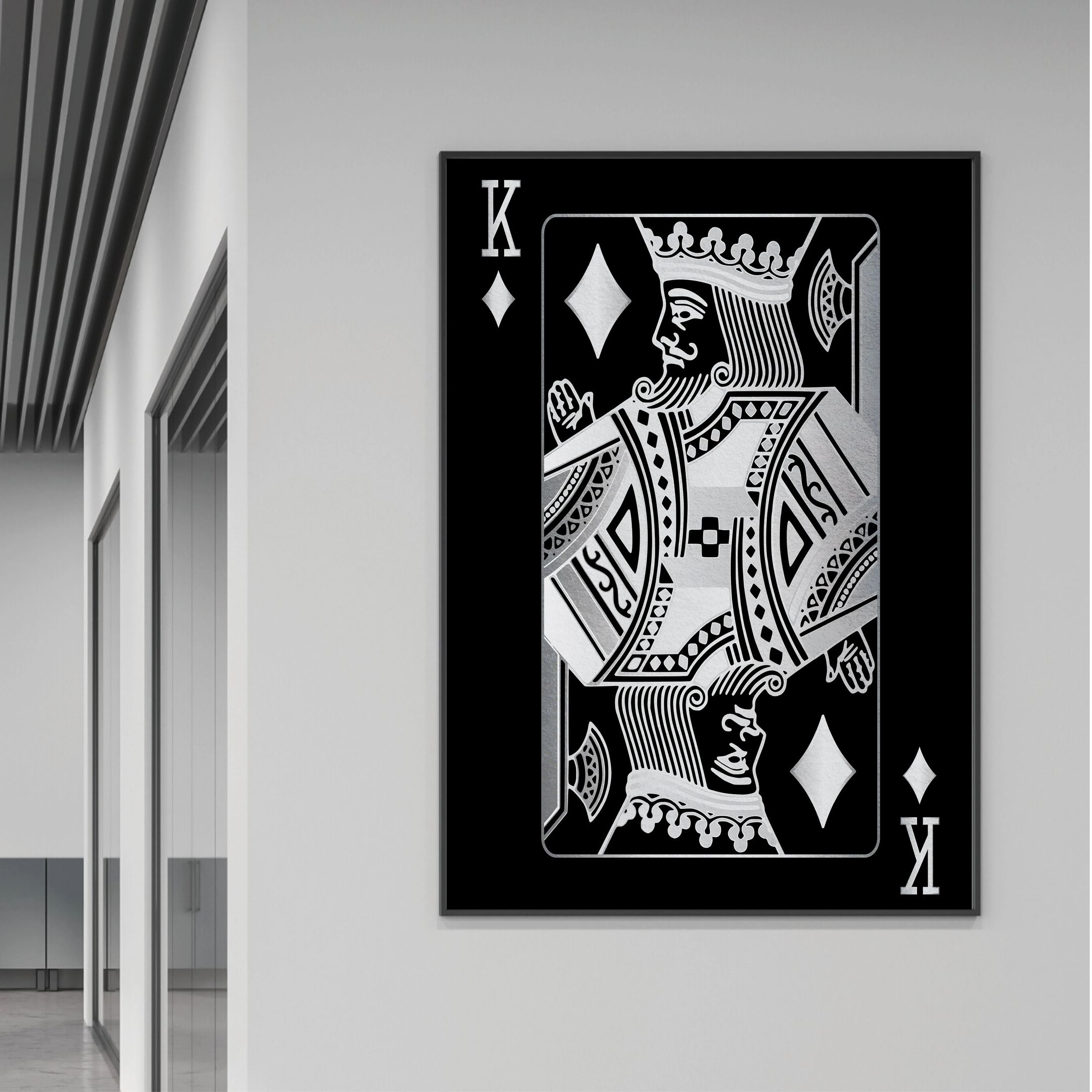 King Of Diamonds Silver Motivational Positive Canvas Print - Wall Art Decor king of diamonds silver motivational positive canvas print wall art decor 1098