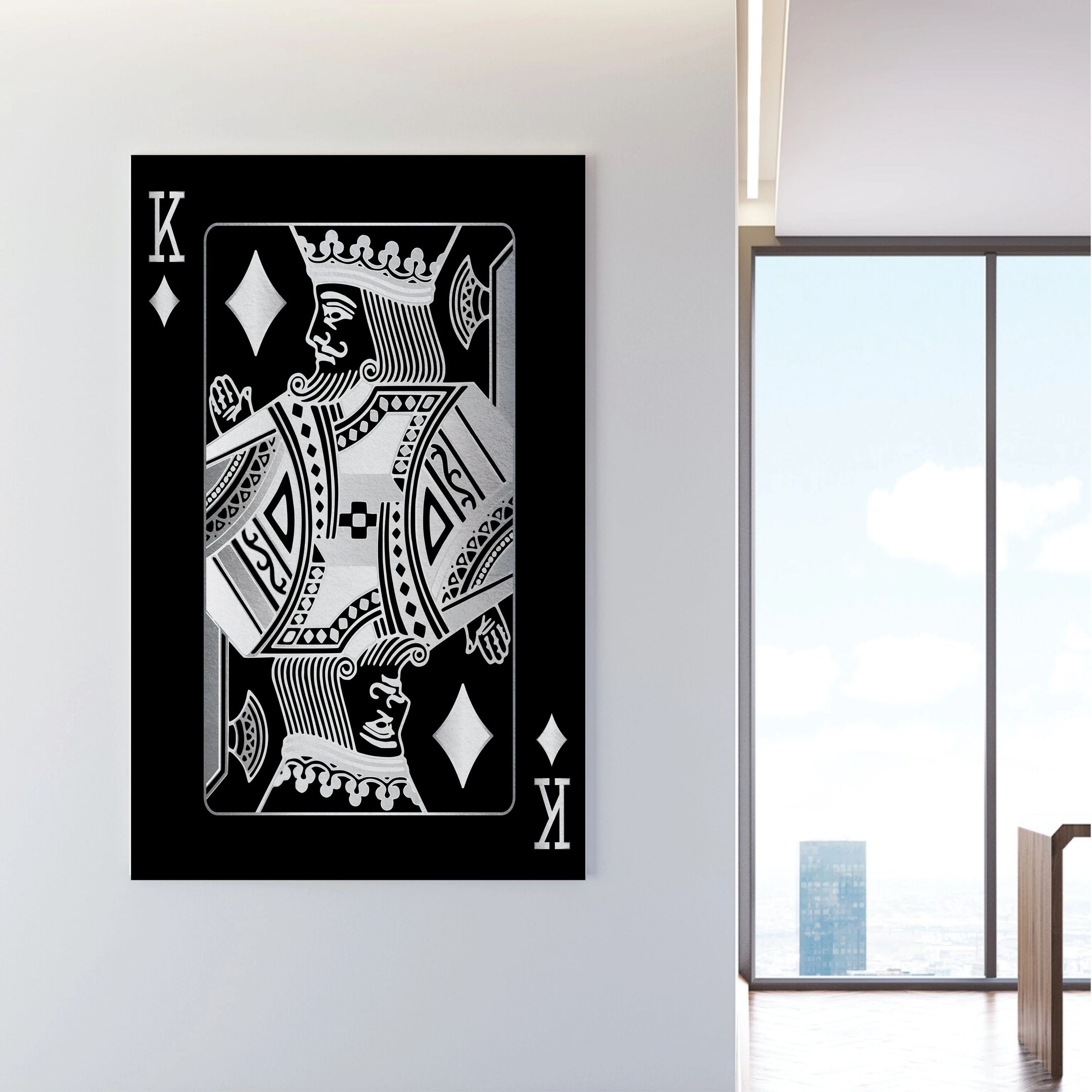 King Of Diamonds Silver Motivational Positive Canvas Print - Wall Art Decor king of diamonds silver motivational positive canvas print wall art decor 6823