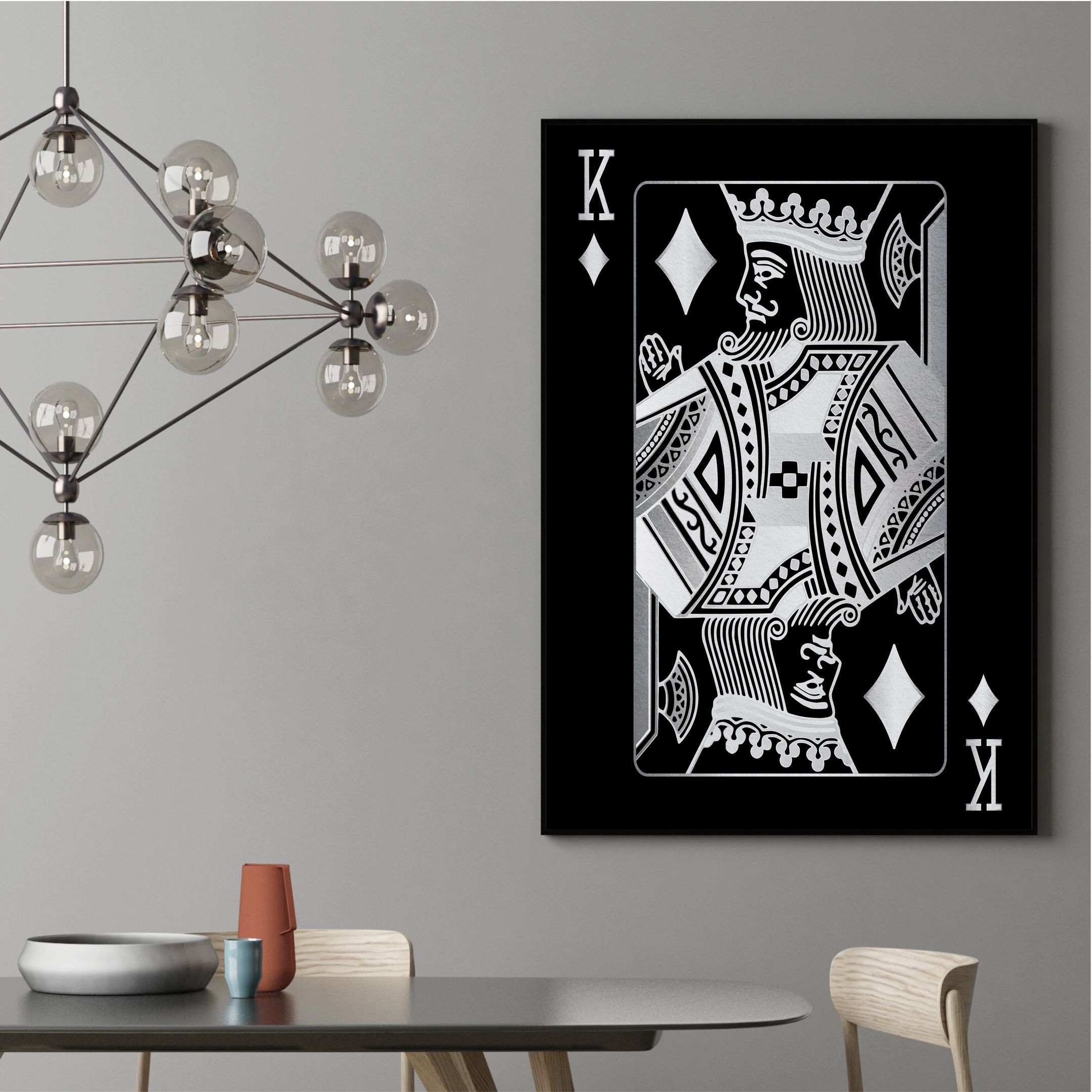 King Of Diamonds Silver Motivational Positive Canvas Print - Wall Art Decor king of diamonds silver motivational positive canvas print wall art decor 8499