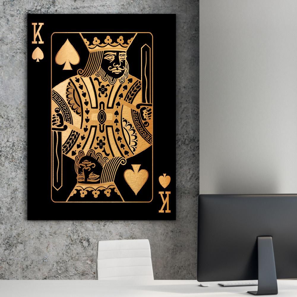 King Of Spades Gold Motivational Positive Canvas Print - Wall Art Decor king of spades gold motivational positive canvas print wall art decor 4453