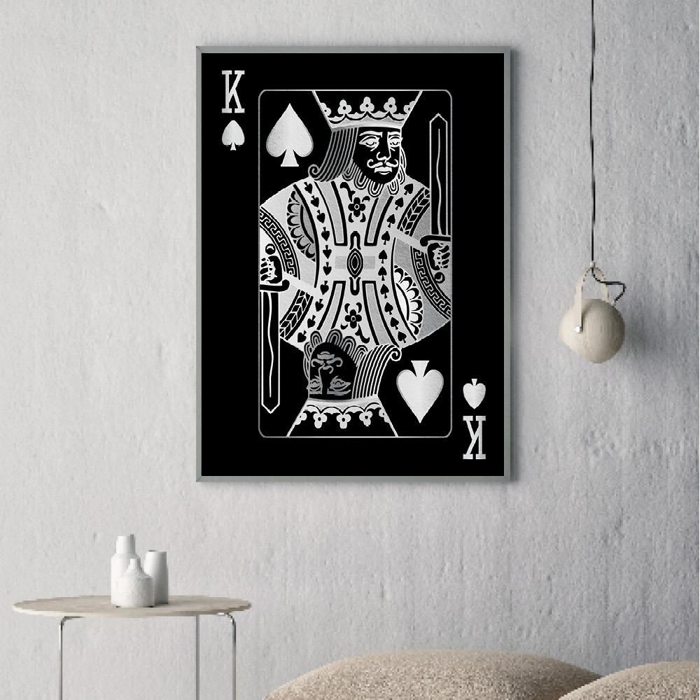 King Of Spades Silver Motivational Positive Canvas Print - Wall Art Decor king of spades silver motivational positive canvas print wall art decor 1422