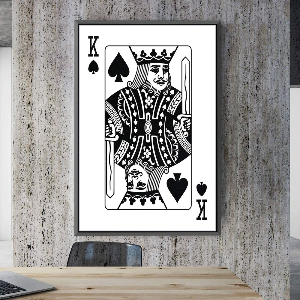 king of spades white motivational positive canvas print wall art decor 8636