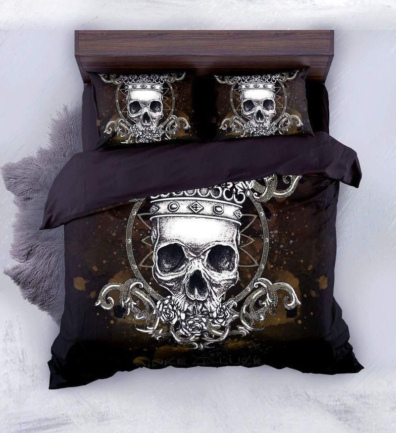 King Rose Skull Printed Bedding Set Bedroom Decor king rose skull printed bedding set bedroom decor 2088